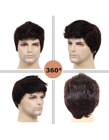 Peluca Corta Marrón para Hombre BEAUTY FLAG Sintética