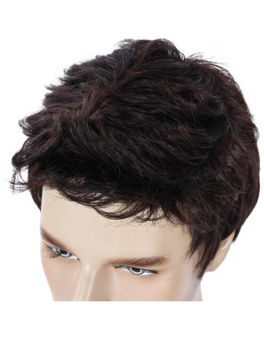 Peluca Corta Marrón para Hombre BEAUTY FLAG Sintética