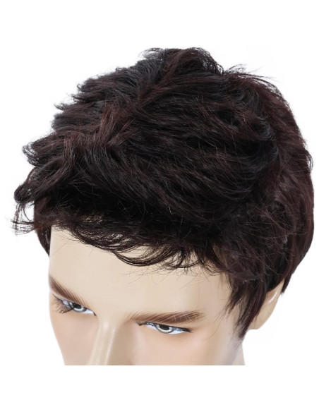 Peluca Corta Marrón para Hombre BEAUTY FLAG Sintética