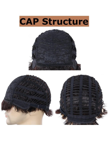 Peluca Corta Marrón para Hombre BEAUTY FLAG Sintética