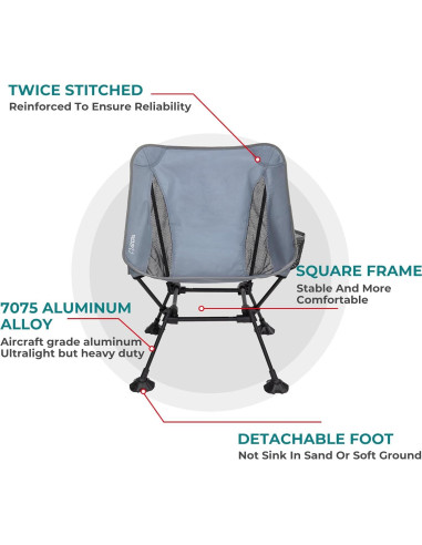 Silla de Camping ATEPA Ultraligera Plegable 1.09 kg