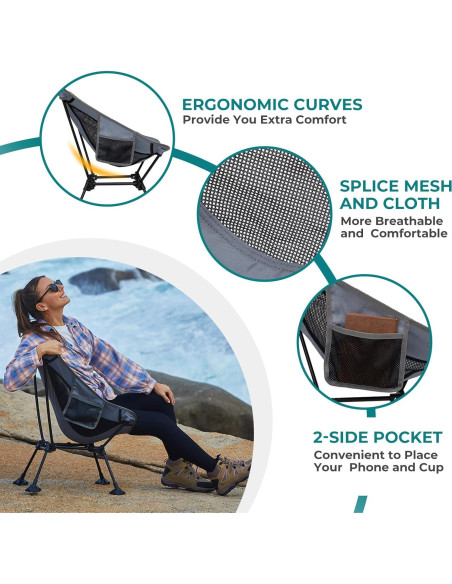 Silla de Camping ATEPA Ultraligera Plegable 1.09 kg Silla de Camping ATEPA Ultraligera Plegable 1.09 kg