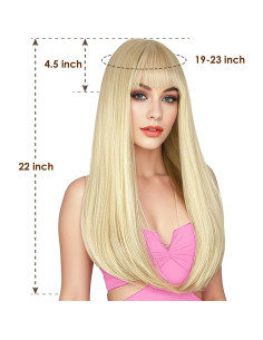 Peluca Rubia con Flequillo ENTRANCED STYLES 55,88 cm 2