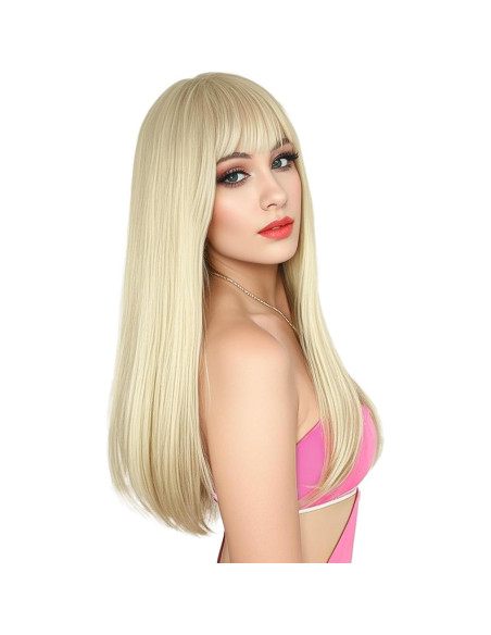 Peluca Rubia con Flequillo ENTRANCED STYLES 55,88 cm