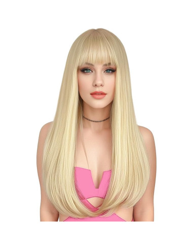 Peluca Rubia con Flequillo ENTRANCED STYLES 55,88 cm