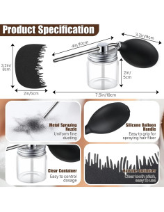 Botella Spray Fibra Capilar Hohean Portátil 13x7cm 2