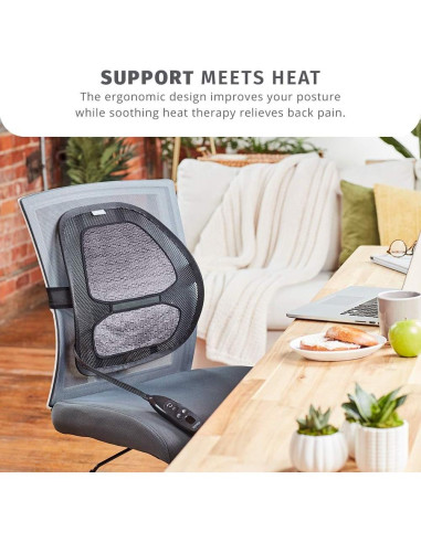 Soporte Lumbar Ergonómico HoMedics HCS-50DJ-BK con Calor