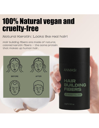 Fibra para Cabello Anmas Home Negra 22g Volumen Instantáneo