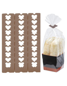 100 Clips de Bolsa de Pan Reutilizables Howinn Marrón 11.4x10.2 cm