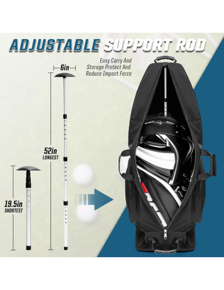 Bolsa de Viaje para Golf DAREKUKU con Ruedas y 8 Bolsillos