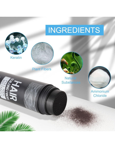 Fibras para Cabello SHIFAKOU 27.5g Negro - Aplicador Spray