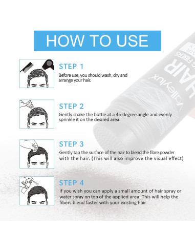 Fibras para Cabello SHIFAKOU 27.5g Negro - Aplicador Spray