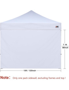 Pared Lateral ABCCANOPY 3x3m Impermeable Blanca 2