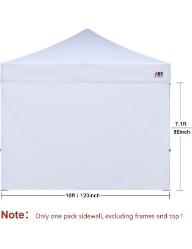 Pared Lateral ABCCANOPY 3x3m Impermeable Blanca