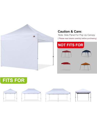 Pared Lateral ABCCANOPY 3x3m Impermeable Blanca