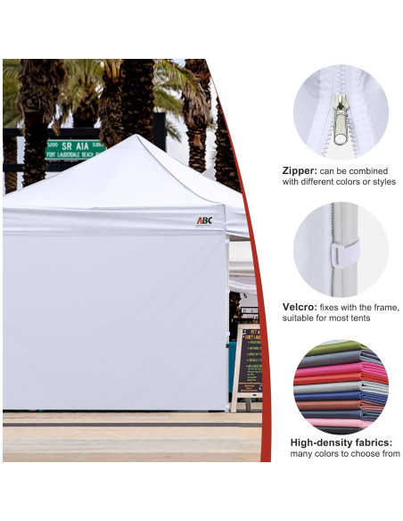 Pared Lateral ABCCANOPY 3x3m Impermeable Blanca