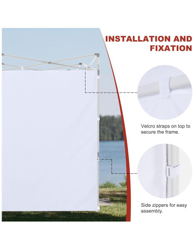 Pared Lateral ABCCANOPY 3x3m Impermeable Blanca