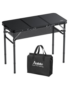 Mesa de Camping Plegable Anbte 3 Pies con Red Almacenamiento