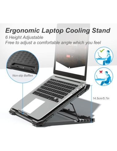 Base de Enfriamiento ICE COOREL 6 Ventiladores 13-15.6 Pulgadas