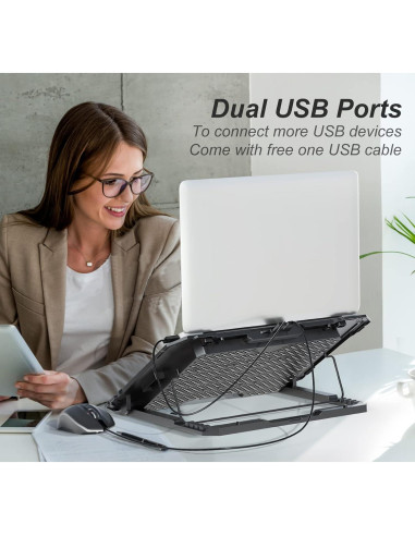 Base de Enfriamiento ICE COOREL 6 Ventiladores 13-15.6 Pulgadas