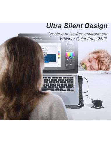 Base de Enfriamiento ICE COOREL 6 Ventiladores 13-15.6 Pulgadas