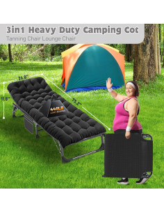 Cama de Camping Plegable ABORON con Colchón Ajustable 2