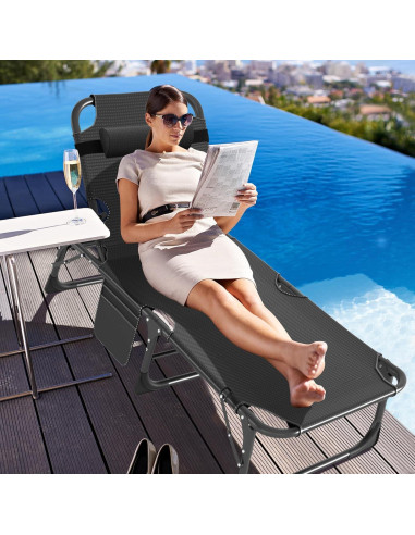 Cama de Camping Plegable ABORON con Colchón Ajustable