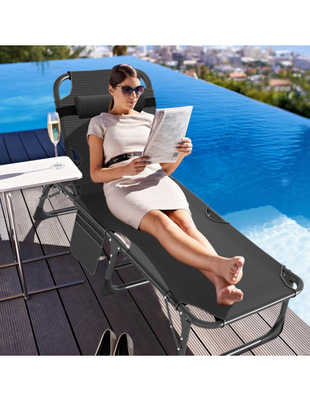 Cama de Camping Plegable ABORON con Colchón Ajustable