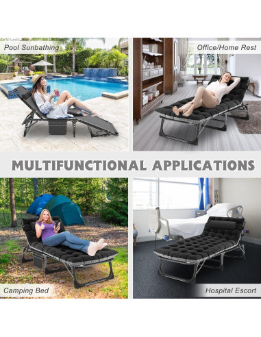 Cama de Camping Plegable ABORON con Colchón Ajustable