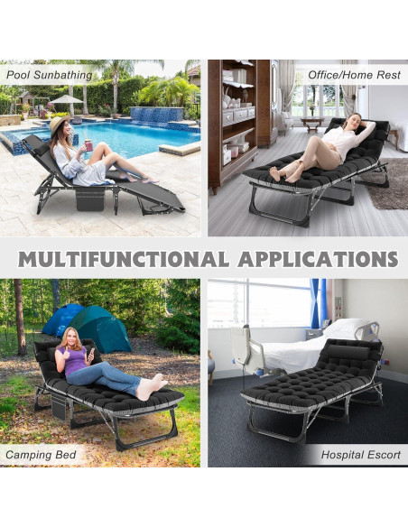 Cama de Camping Plegable ABORON con Colchón Ajustable