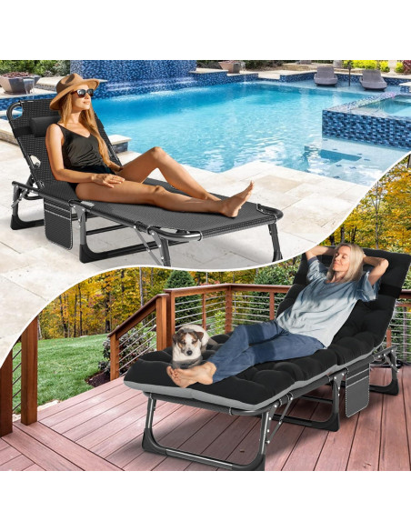 Cama de Camping Plegable ABORON con Colchón Ajustable