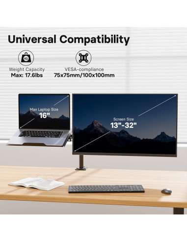 Soporte de Monitor Ajustable Redbat RBMDM001B-LT para 13-32"