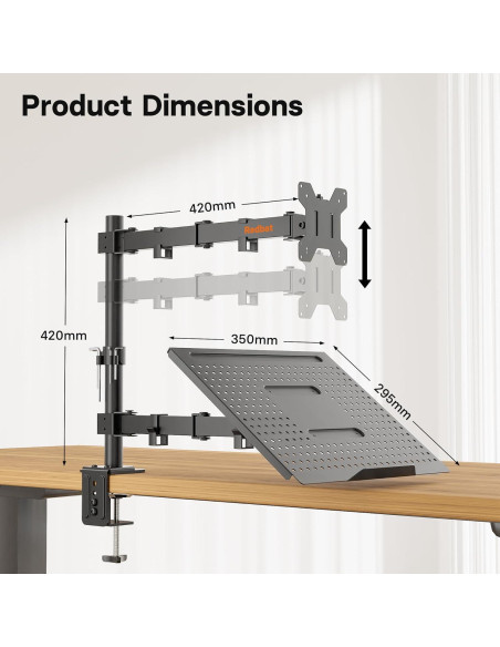 Soporte de Monitor Ajustable Redbat RBMDM001B-LT para 13-32"