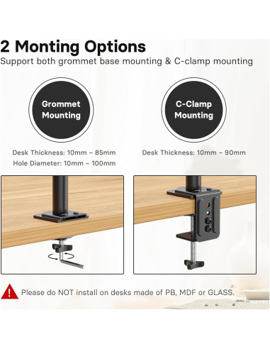 Soporte de Monitor Ajustable Redbat RBMDM001B-LT para 13-32"
