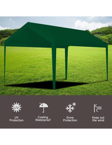 Cubierta de Carport Rutile 3,05 x 6,10 m Impermeable Verde