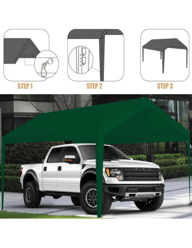 Cubierta de Carport Rutile 3,05 x 6,10 m Impermeable Verde