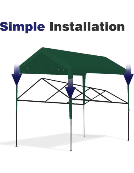 Cubierta de Carport Rutile 3,05 x 6,10 m Impermeable Verde