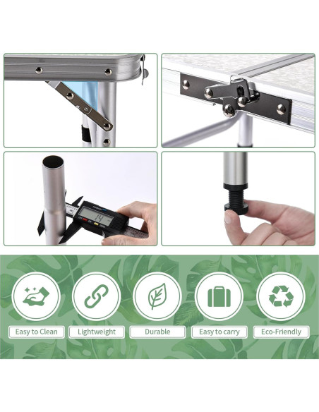 Mesa Plegable de Camping Yriuat 61x40 cm Ajustable Floral