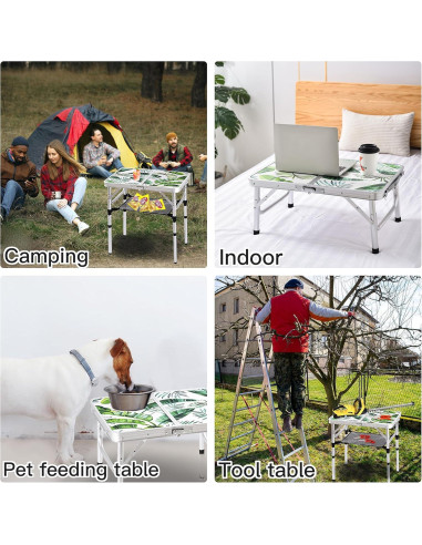 Mesa Plegable de Camping Yriuat 61x40 cm Ajustable Floral