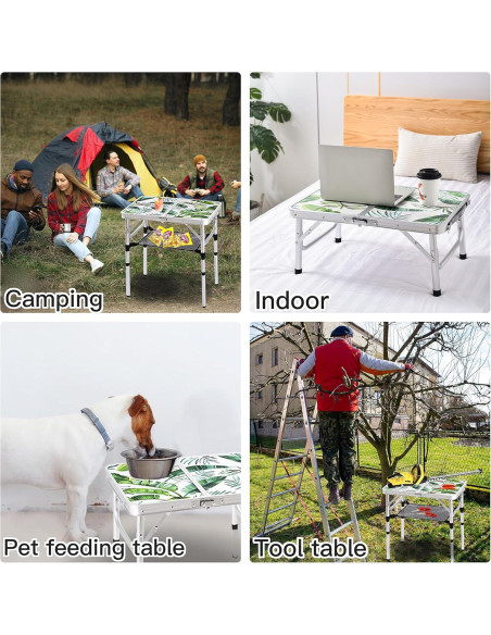 Mesa Plegable de Camping Yriuat 61x40 cm Ajustable Floral