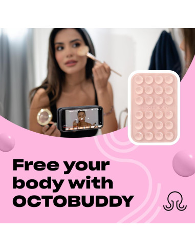 Funda de teléfono OCTOBUDDY 1 con ventosas - Rosa tiza