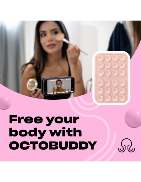 Funda de teléfono OCTOBUDDY 1 con ventosas - Rosa tiza