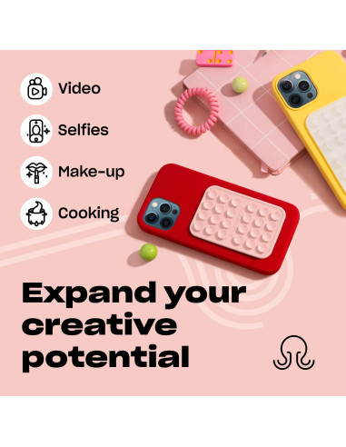 Funda de teléfono OCTOBUDDY 1 con ventosas - Rosa tiza