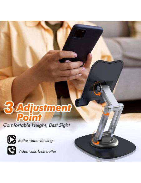 Soporte para Teléfono ZTGYGY Ajustable 360 Negro Soporte para Teléfono ZTGYGY Ajustable 360 Negro