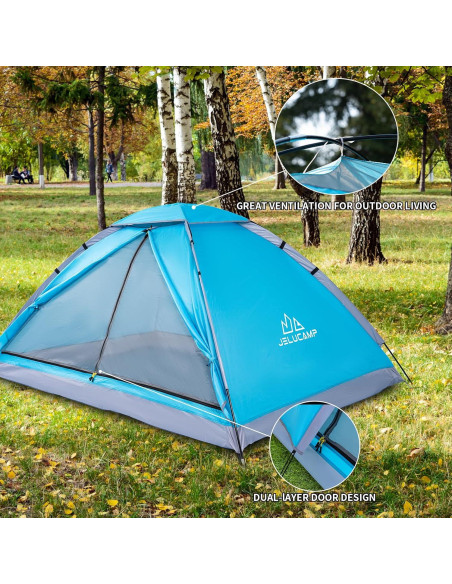 Tienda de Camping JELUCAMP Domo 2 Personas Impermeable