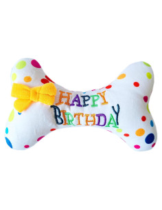 Juguete de Perro de Felpa TIKSON Hueso Cumpleaños Squeaker