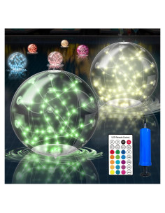 Paquete de 2 Luces Flotantes Solares Arckiguana RGBW 35.56 cm