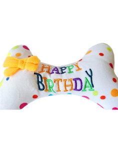 Juguete de Perro de Felpa TIKSON Hueso Cumpleaños Squeaker 2