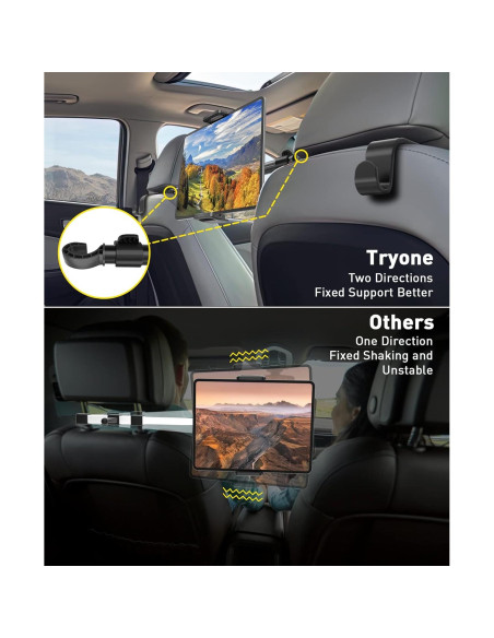Soporte para Tableta de Coche Tryone Ajustable 4.7-12.9"