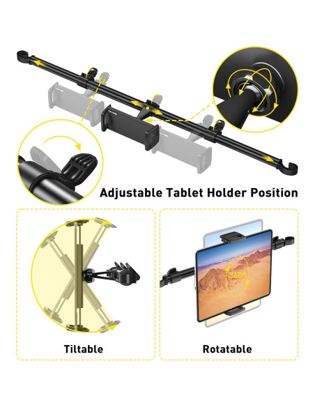 Soporte para Tableta de Coche Tryone Ajustable 4.7-12.9"